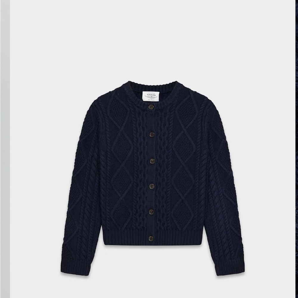Aritzia Admiral Blue Heritage Knit Cardigan
